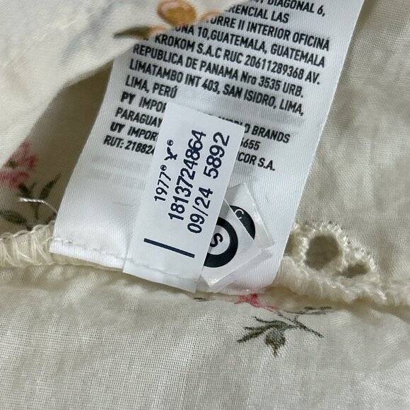 Cottagecore Eyelet Babydoll Top Floral Peasant Blouse American Eagle S - Picture 14 of 16